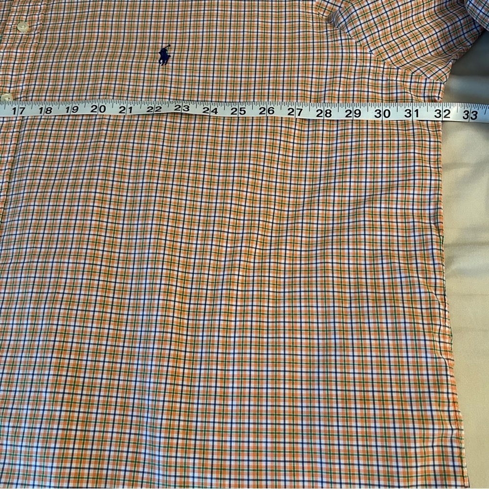Ralph Lauren Classic Fit Shirt Mens 3XLT Orange Blue Green Plaid Button Down - Picture 7 of 8